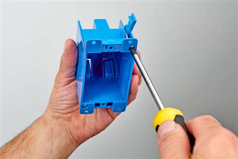 how to install blue plastic electrical box with flange|old work electrical box installation.